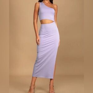 Lulu’s Lavender Ribbed CutOut Dress